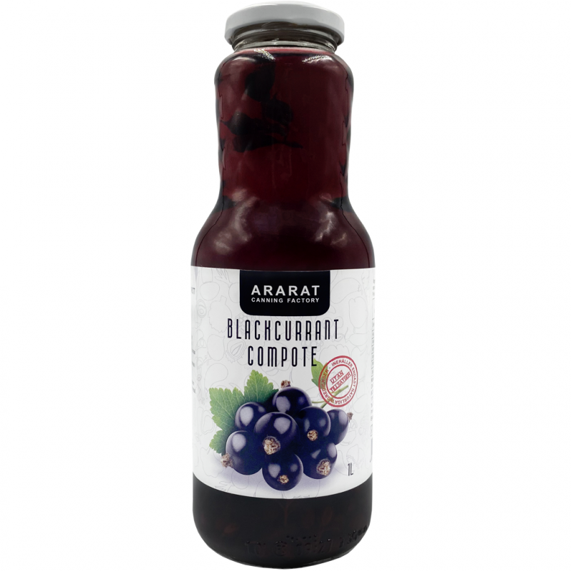 Svartvinbärskompott (Juice med frukt i) - Ararat - 1 L.